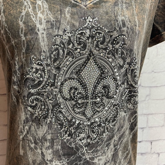 Vintage vocal brown fluer de Lis embellished tshirt size medium - Picture 2 of 8